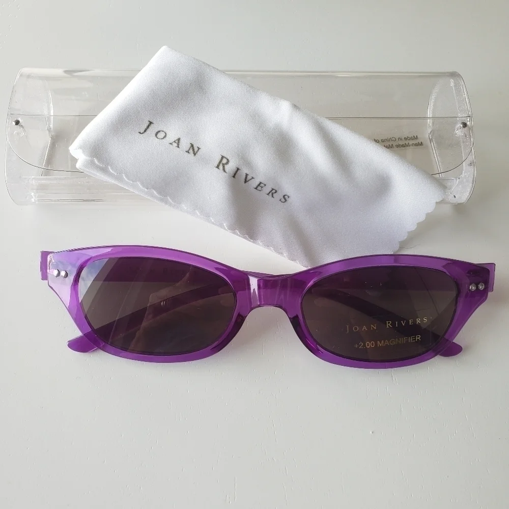 JOAN RIVERS HIGH TECH FLEX MAGNIFIER READING GLASSES PURPLE 2.0